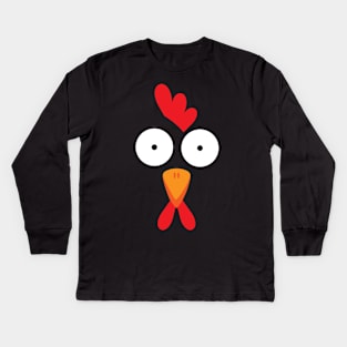 Chicken Face Halloween Costume Kids Long Sleeve T-Shirt